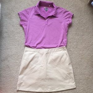 Purple stripe Adidas ClimaCool Golf Polo size M